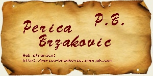 Perica Brzaković vizit kartica